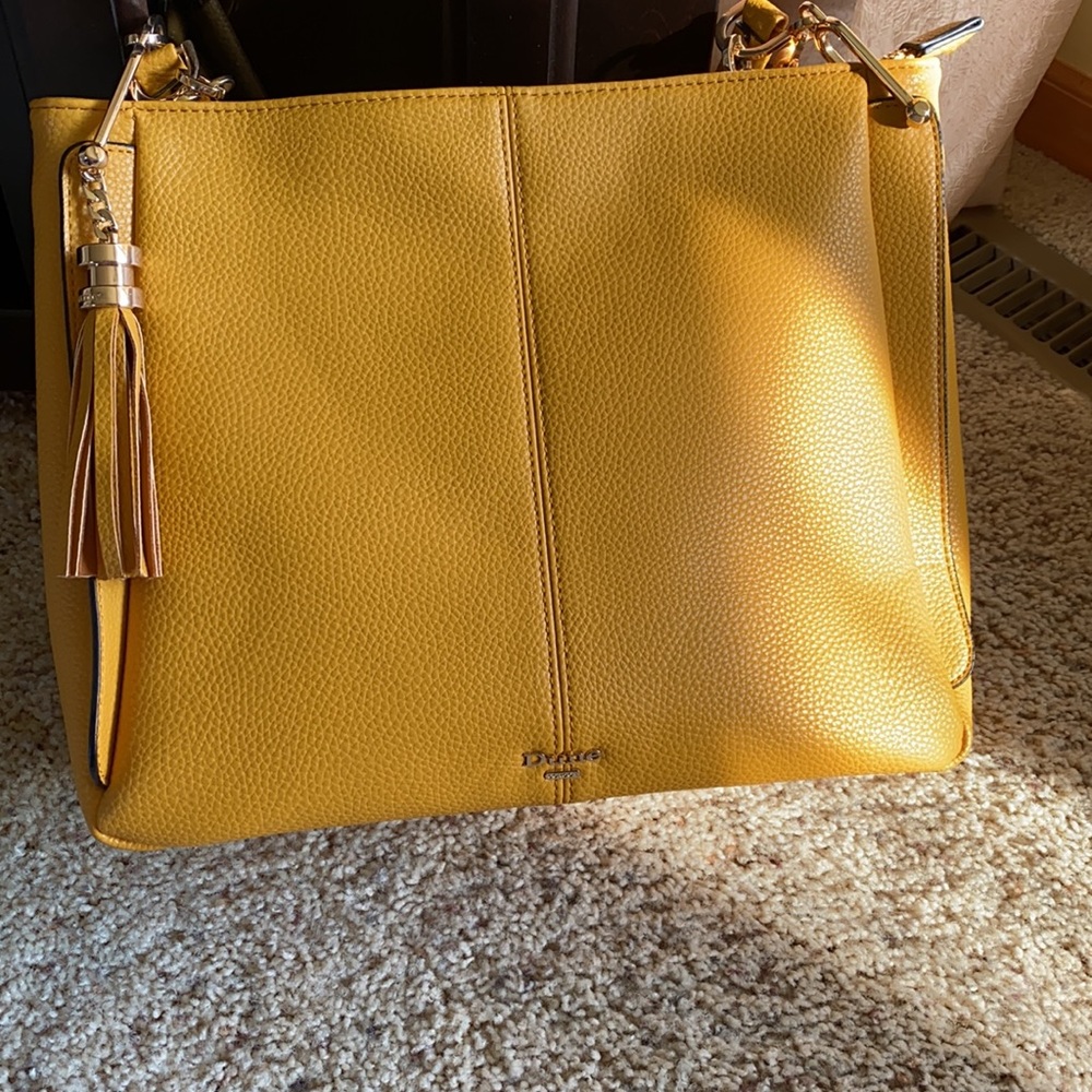 Dune London mustard yellow purse